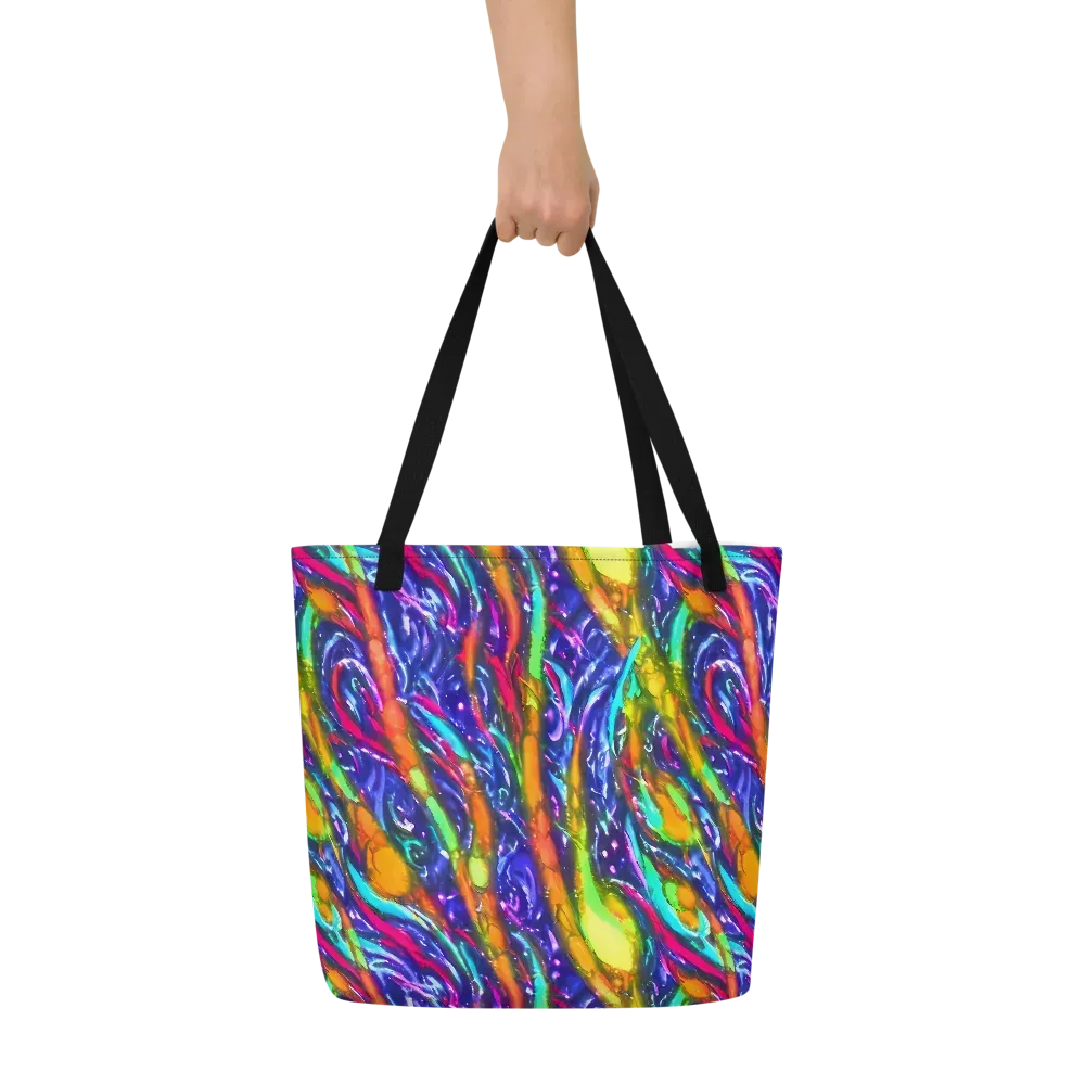 Electric Pour on Large Tote Bag W/ Pocket — Front