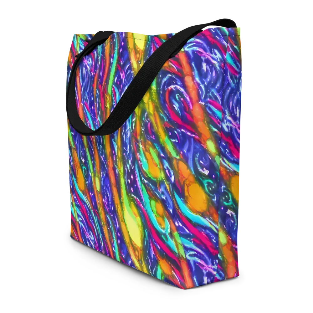 Electric Pour on Large Tote Bag W/ Pocket — Front