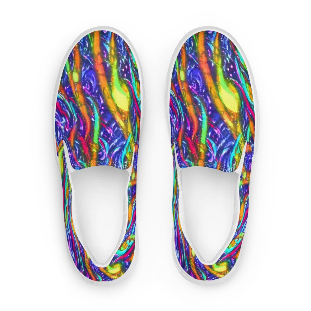 Electric Pour on Women's Slip-On Canvas Shoes — Front