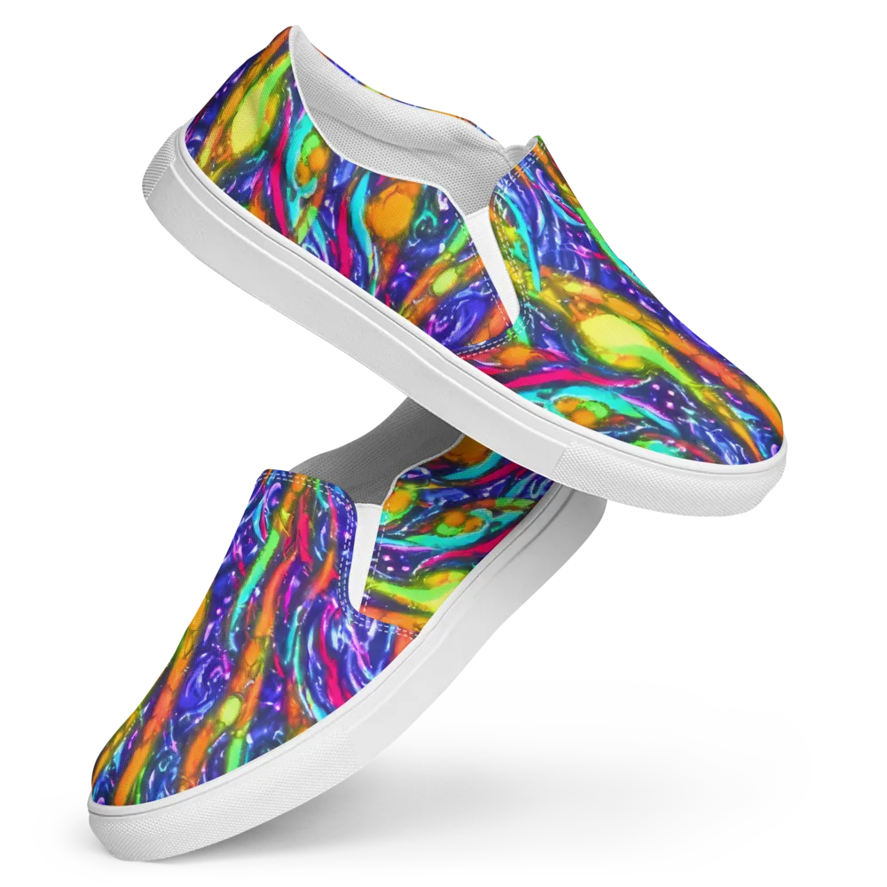 Electric Pour on Women's Slip-On Canvas Shoes — Front