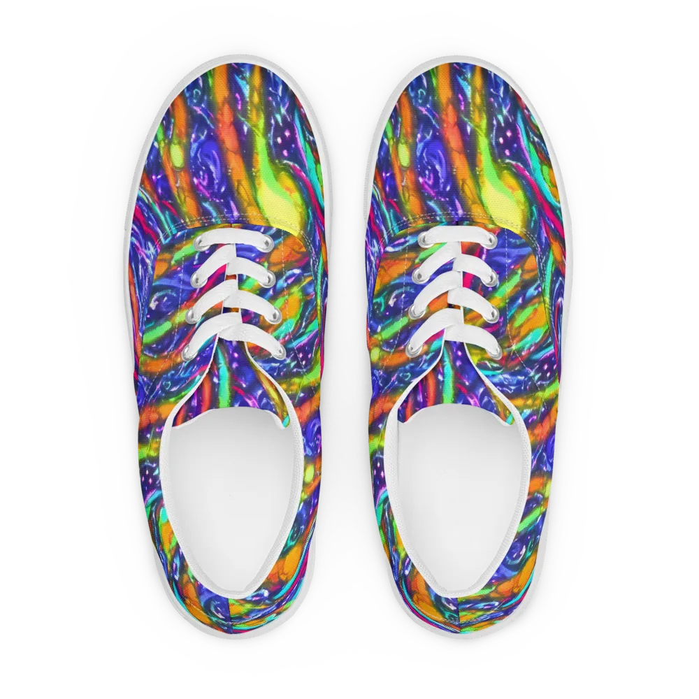 Electric Pour on Men's Lace-Up Canvas Shoes — Front
