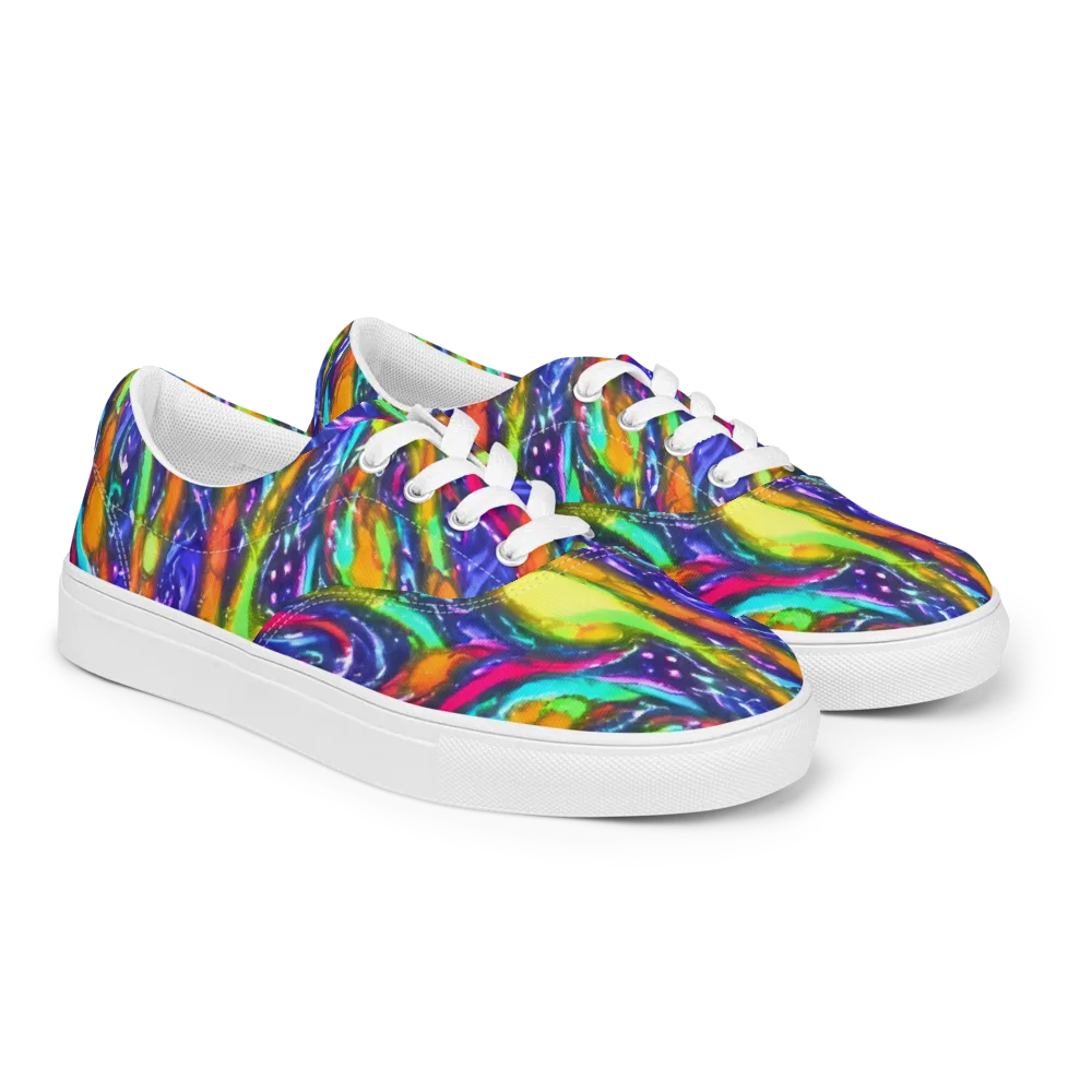 Electric Pour on Men's Lace-Up Canvas Shoes — Right Front