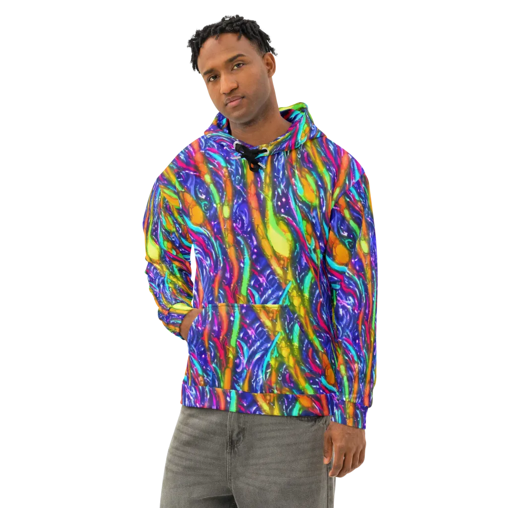 Electric Pour on Cotton Hoodie — Left Front