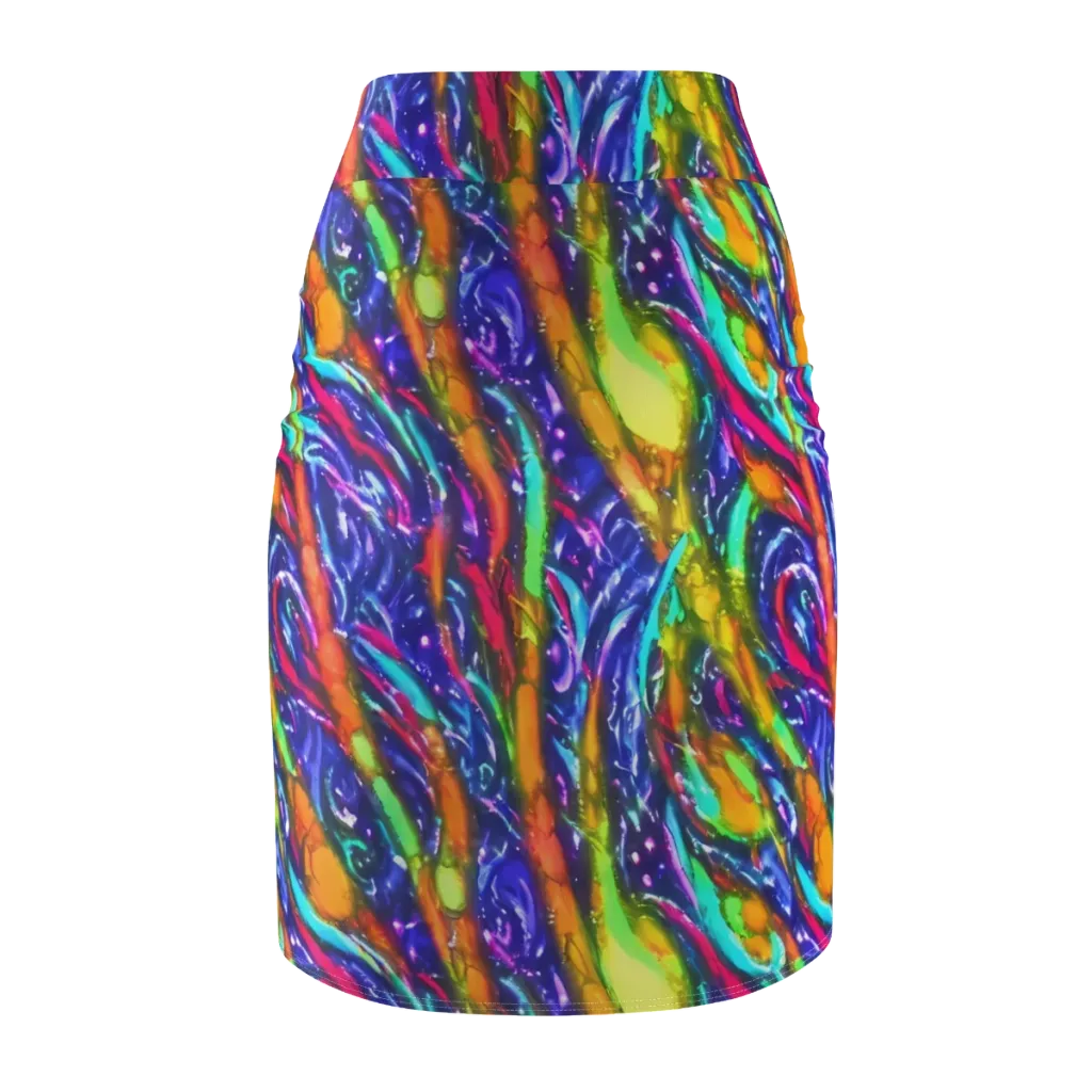 Electric Pour on Pencil Skirt — Back