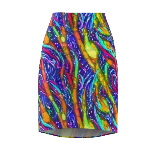 Electric Pour on a Pencil Skirt