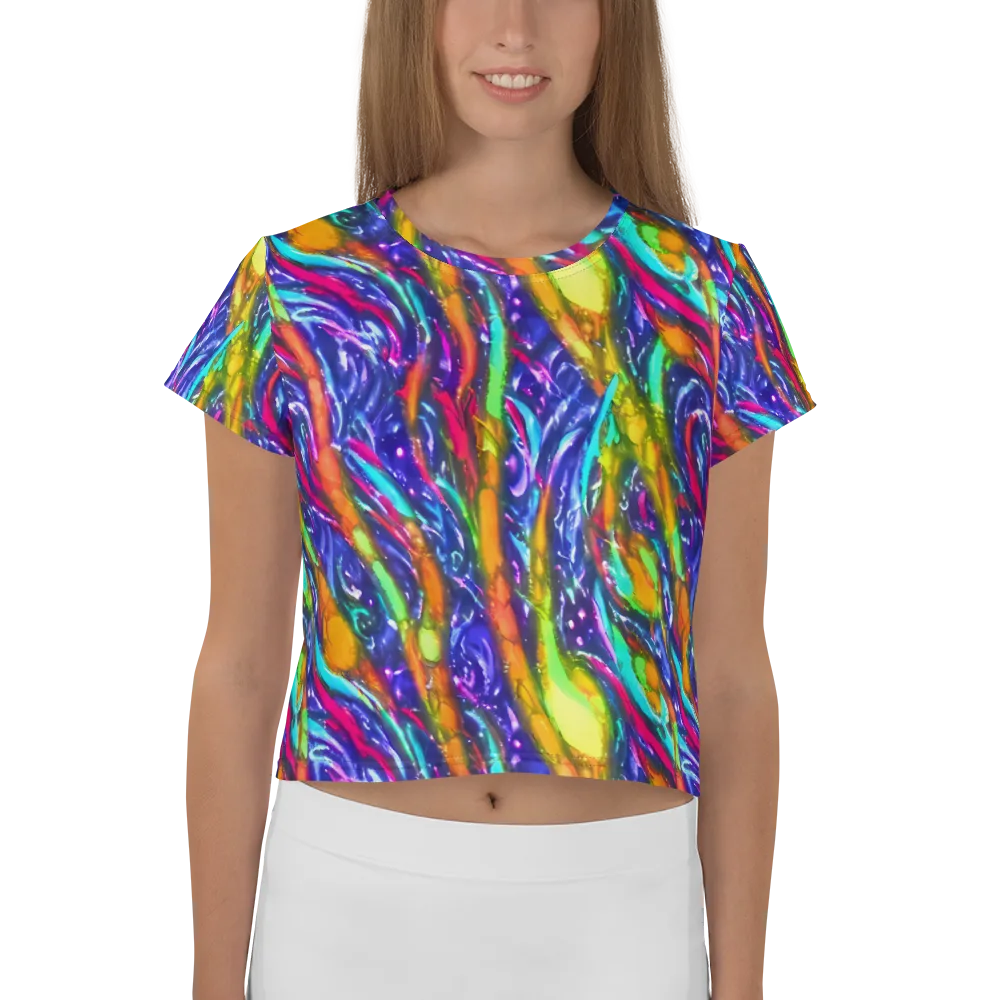 Electric Pour on Crop Tee — Front