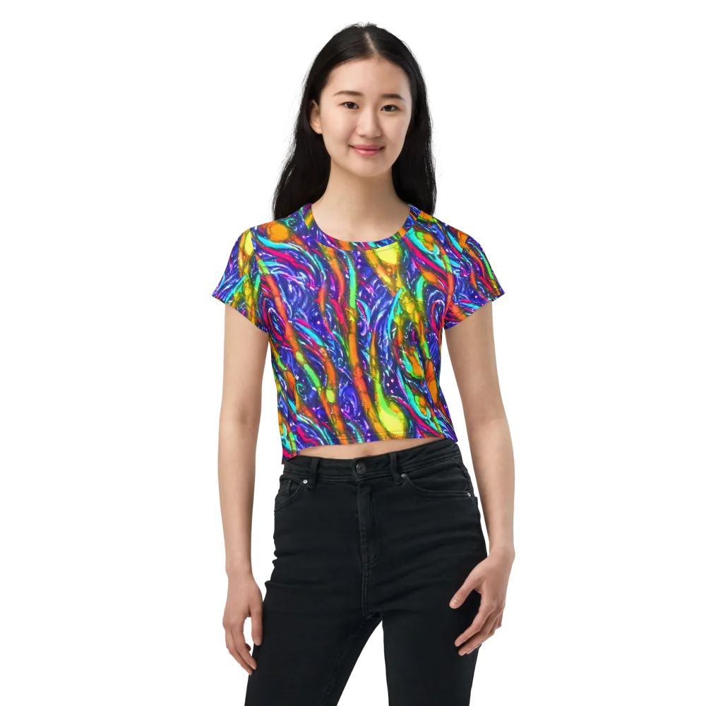 Electric Pour on Crop Tee — Front