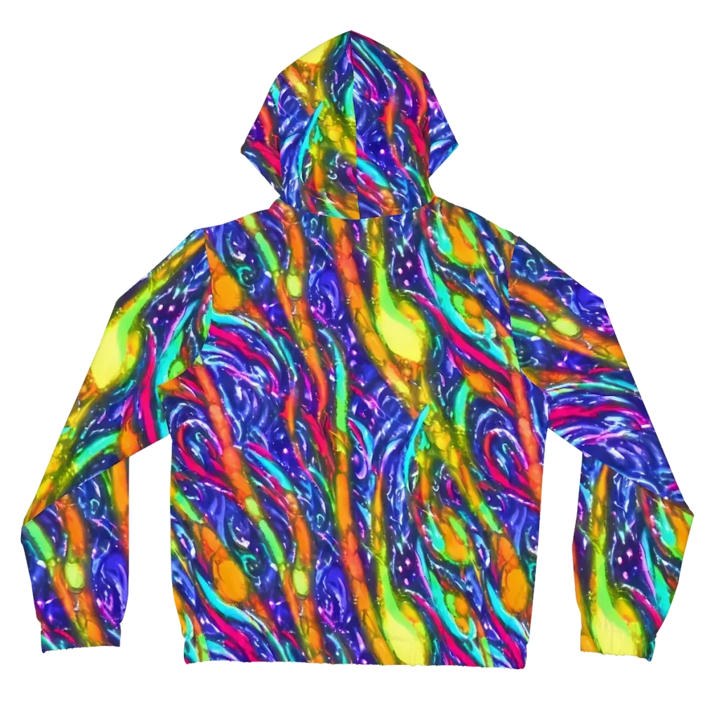 Electric Pour on Women's Full-Zip Hoodie — Back