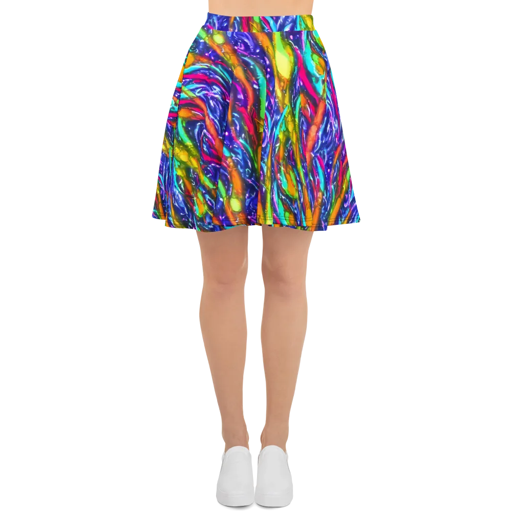Electric Pour on Skater Skirt — Front