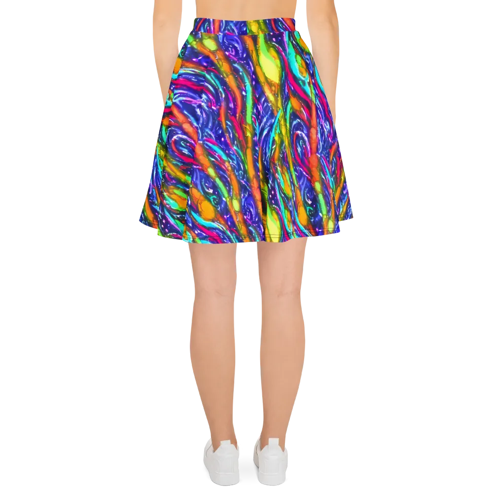 Electric Pour on Skater Skirt — Back