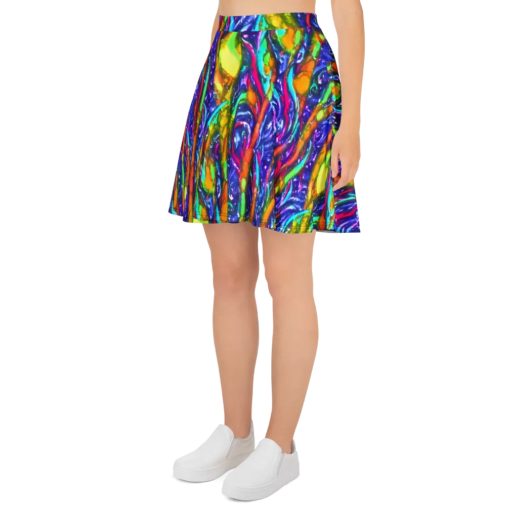 Electric Pour on Skater Skirt — Left