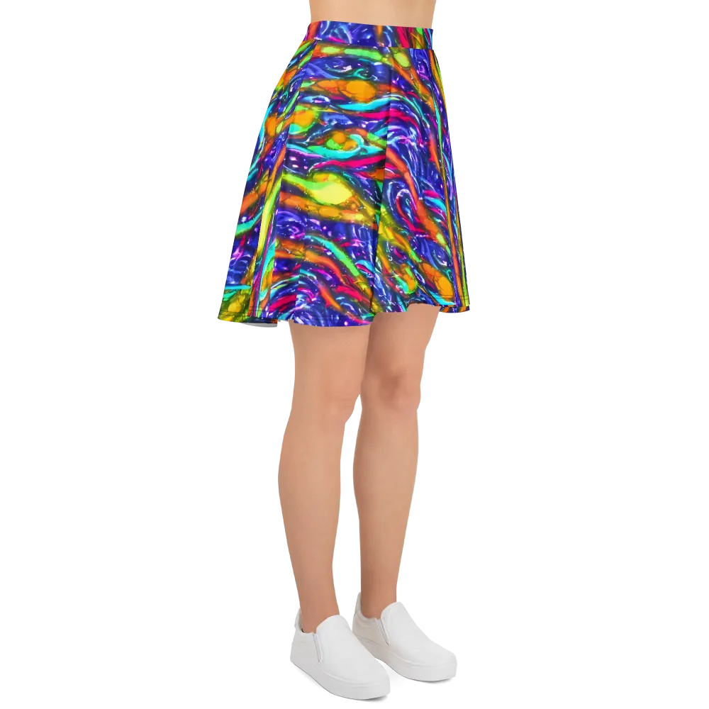 Electric Pour on Skater Skirt — Right