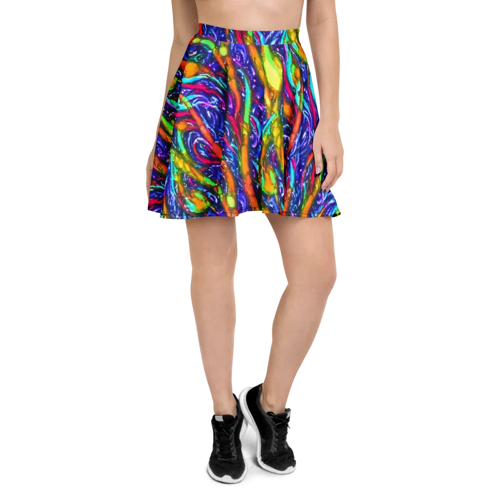 Electric Pour on Skater Skirt — Front