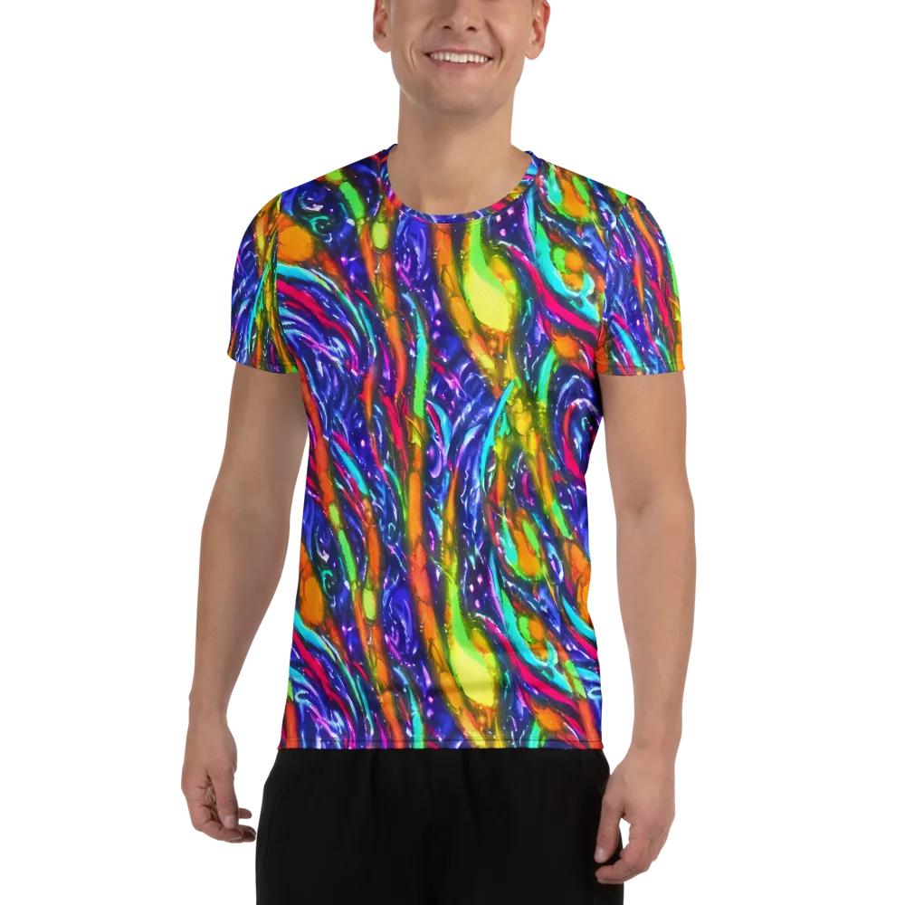 Electric Pour on Men's Athletic T-Shirt — Front