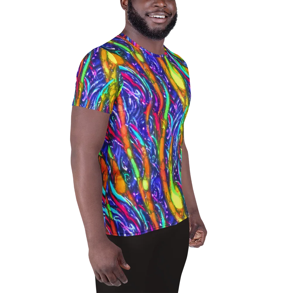 Electric Pour on Men's Athletic T-Shirt — Right
