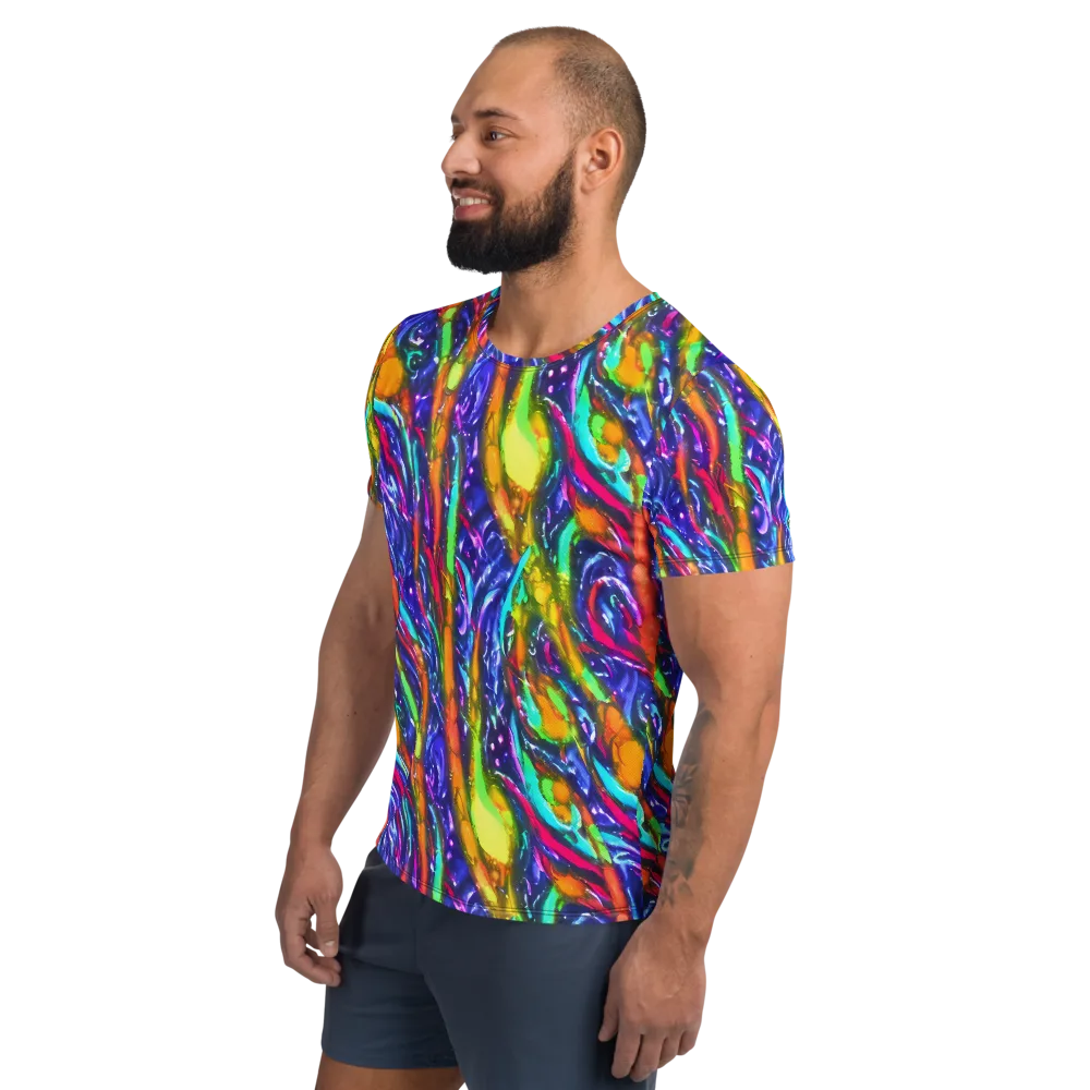 Electric Pour on Men's Athletic T-Shirt — Left