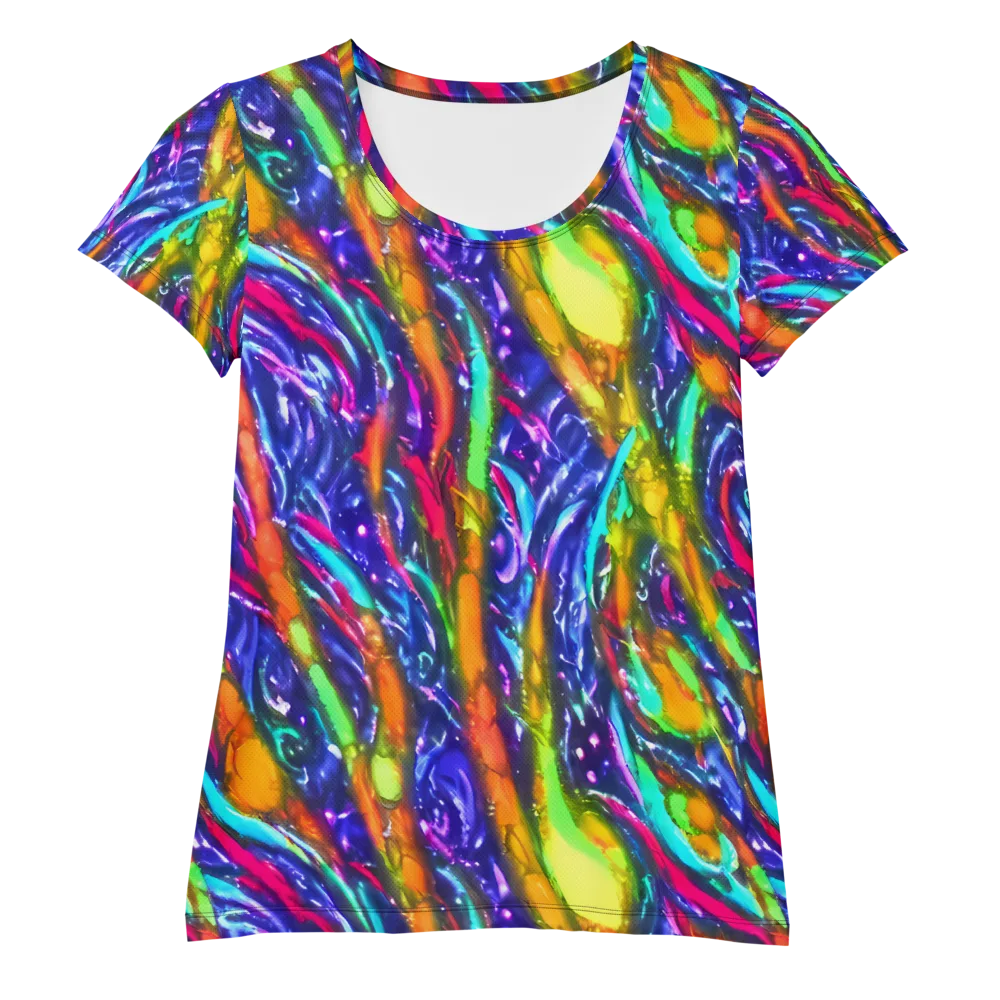 Electric Pour on Women's Athletic T-Shirt — Front