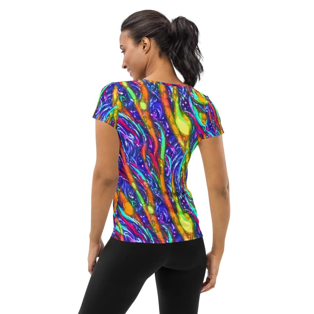 Electric Pour on Women's Athletic T-Shirt — Back