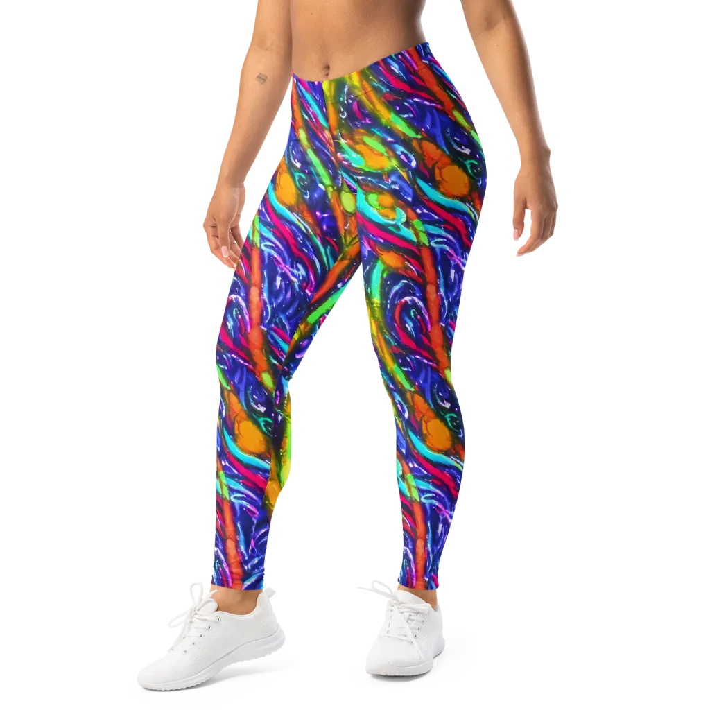 Electric Pour on Leggings — Left Front