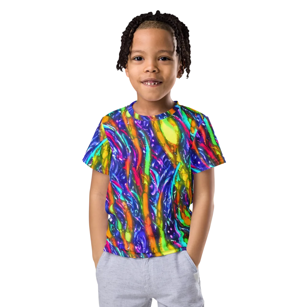 Electric Pour on Kids Crew Neck T-Shirt — Front