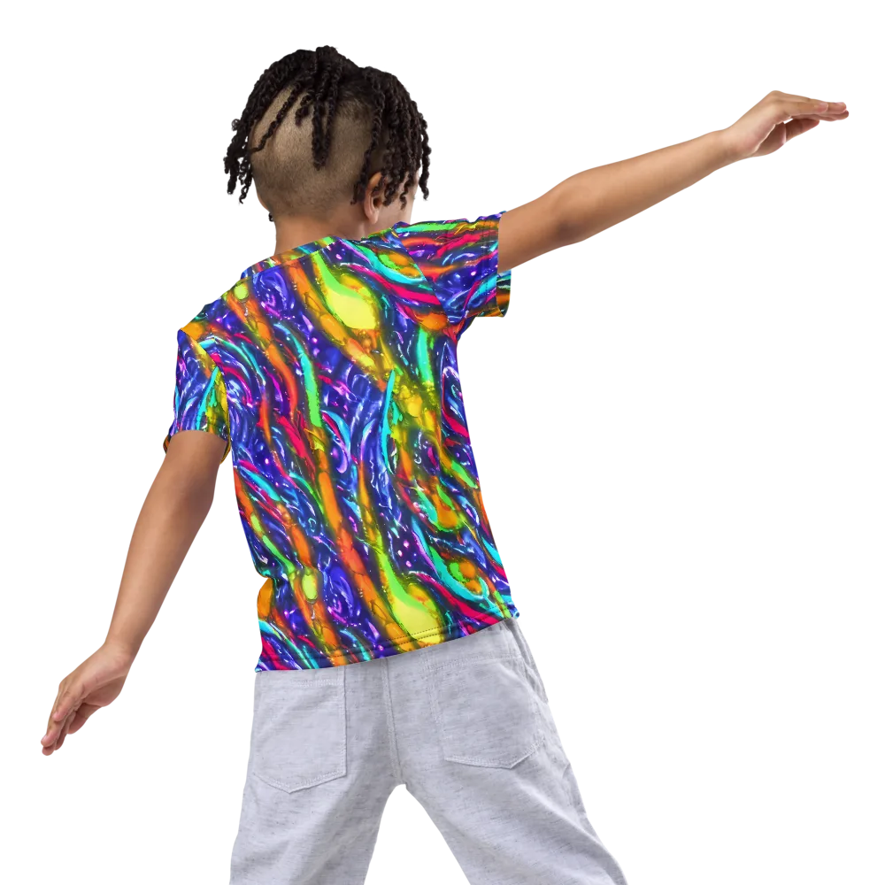 Electric Pour on Kids Crew Neck T-Shirt — Back