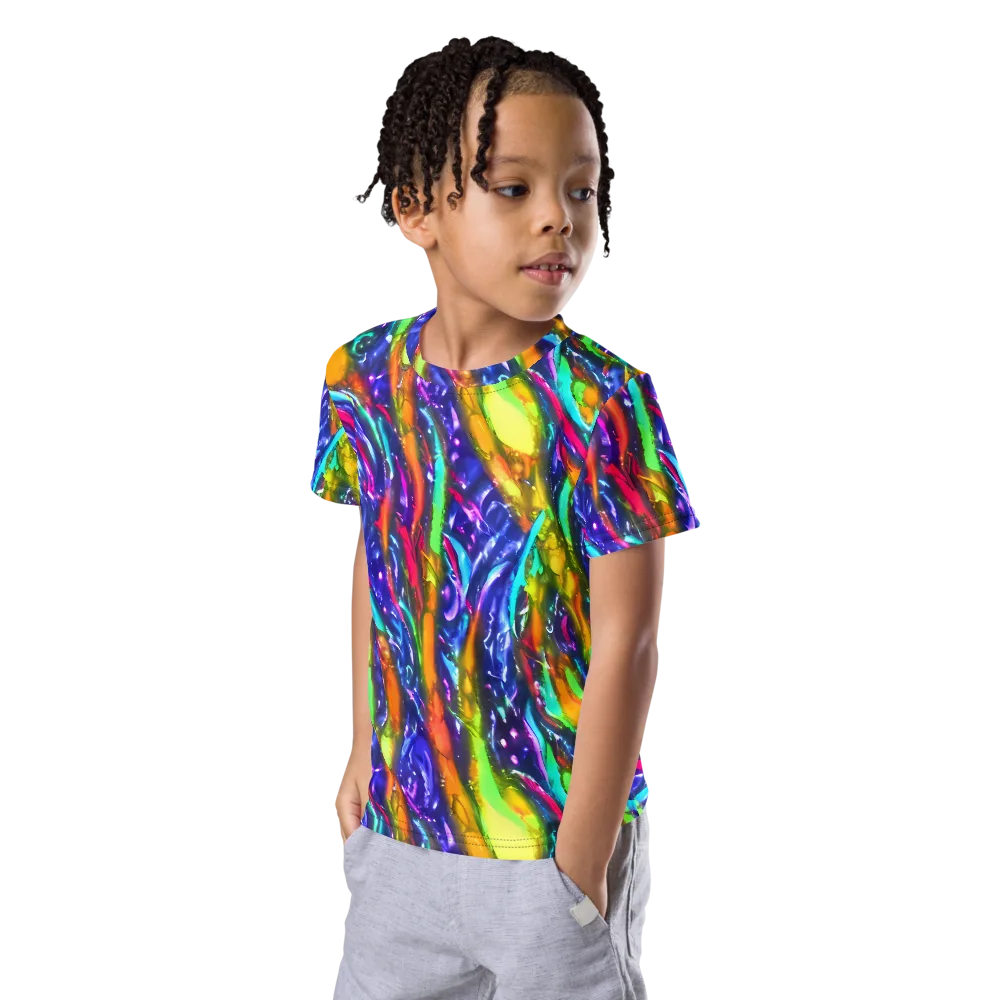 Electric Pour on Kids Crew Neck T-Shirt — Left Front