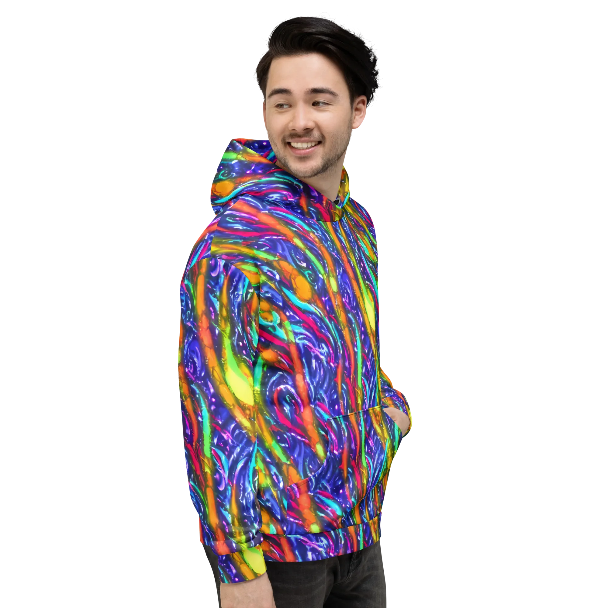 Electric Pour on Hoodie — Right