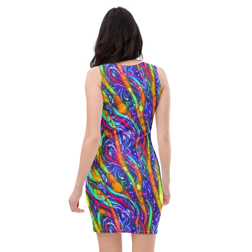 Electric Pour on Bodycon Dress — Back