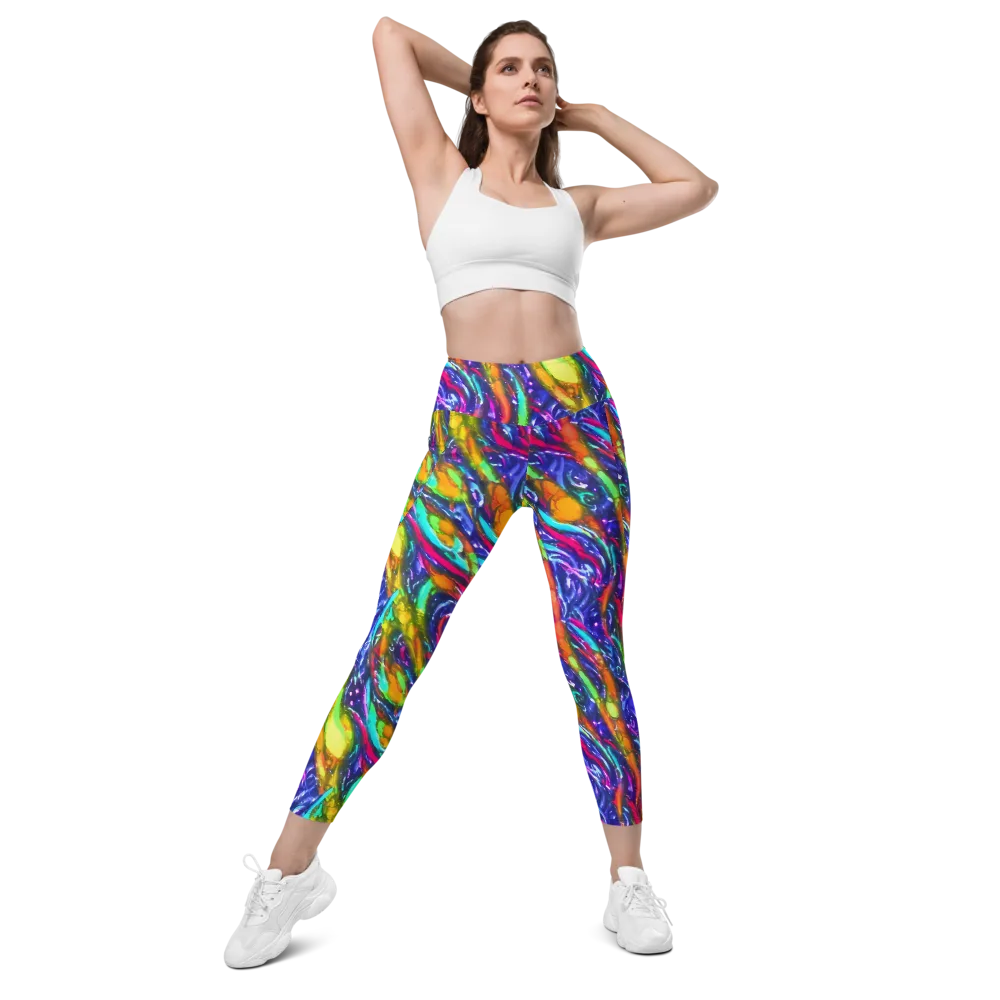 Electric Pour on Leggings with Pockets — Front