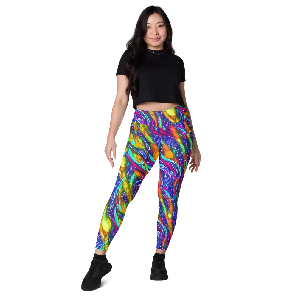 Electric Pour on Leggings with Pockets — Front