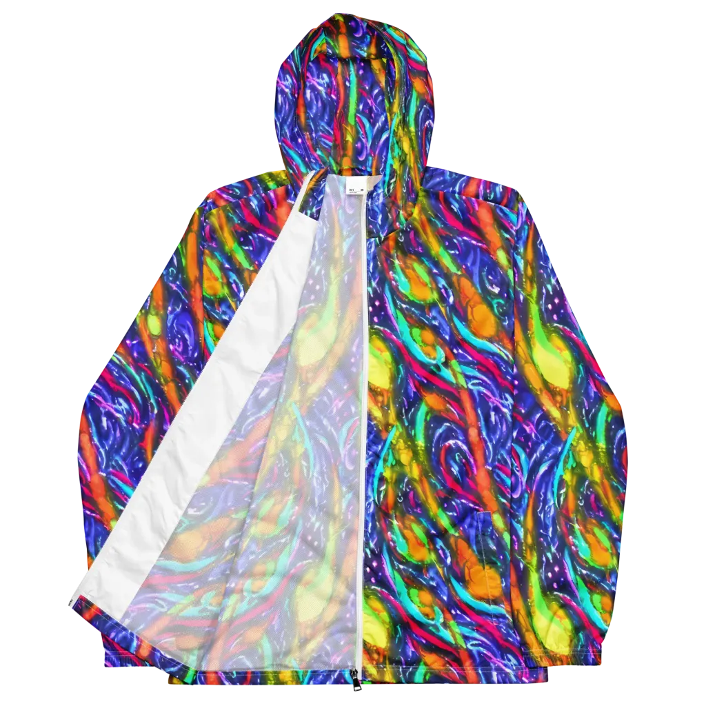Electric Pour on Men's Windbreaker — Front