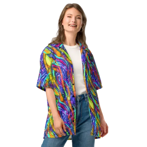 Electric Pour on a Button Shirt
