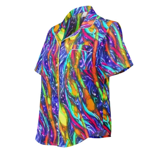 Electric Pour on a Women's Short Sleeve Pajama Top