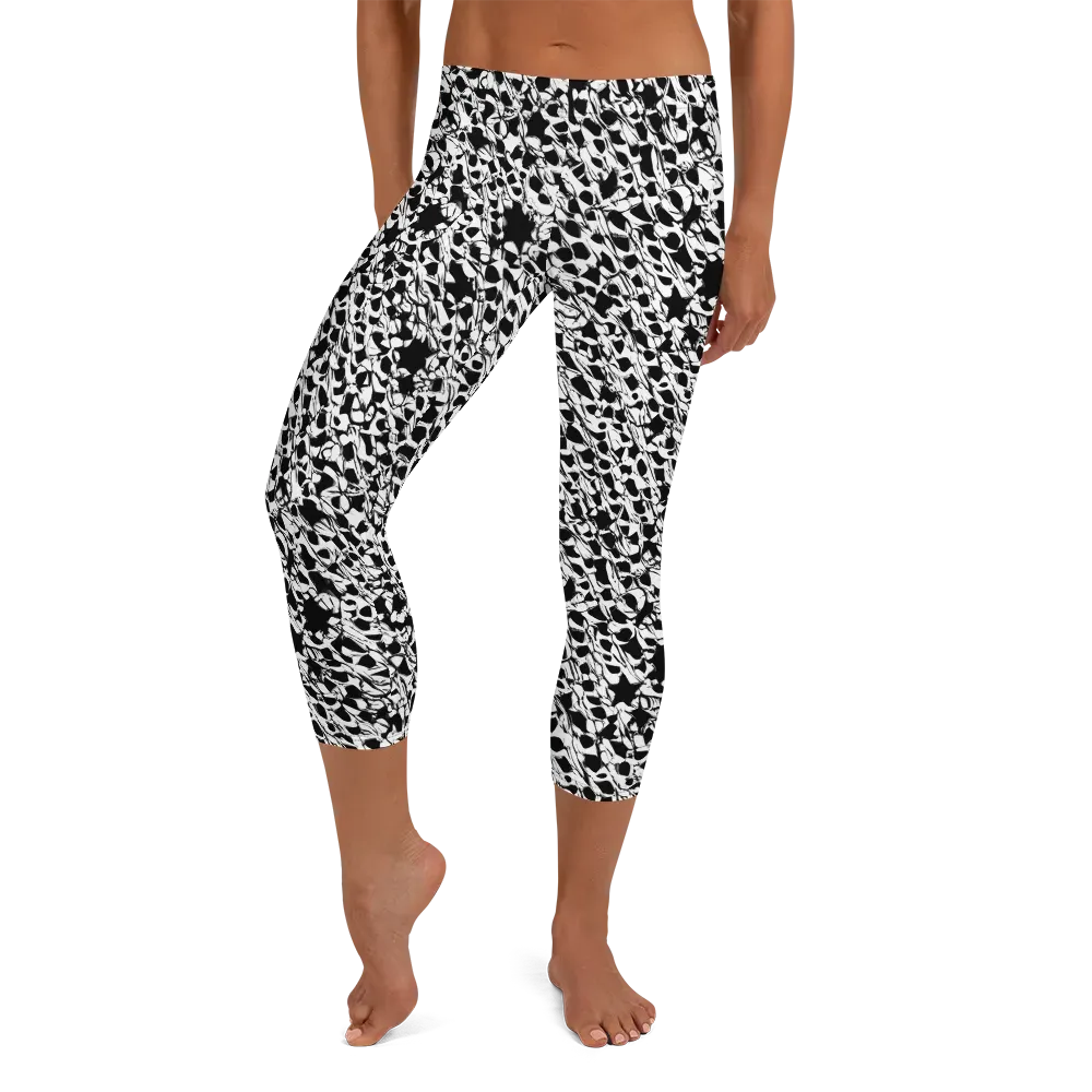 Ink Shatter on Capri Leggings — Front