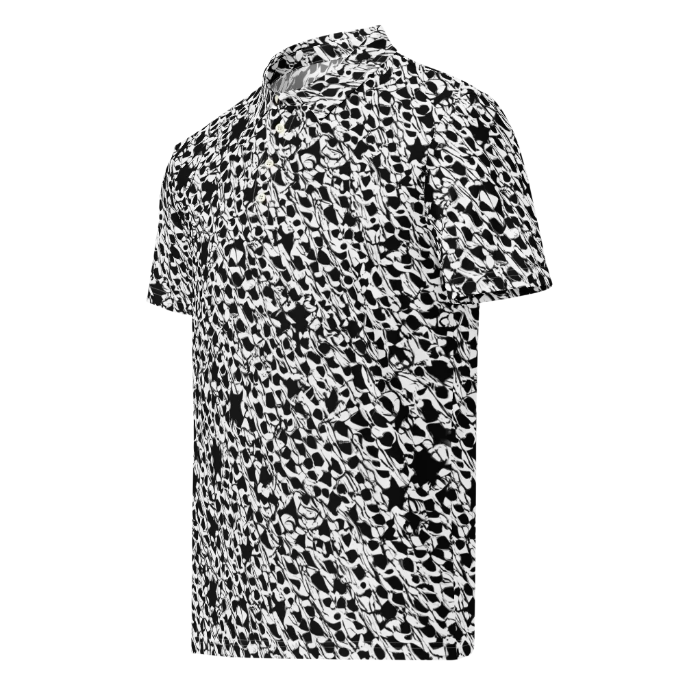 Ink Shatter on Men's Slim Fit Polo Shirt — Left Front