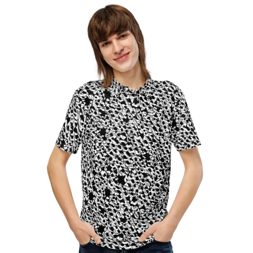 Ink Shatter on a Men's Slim Fit Polo Shirt