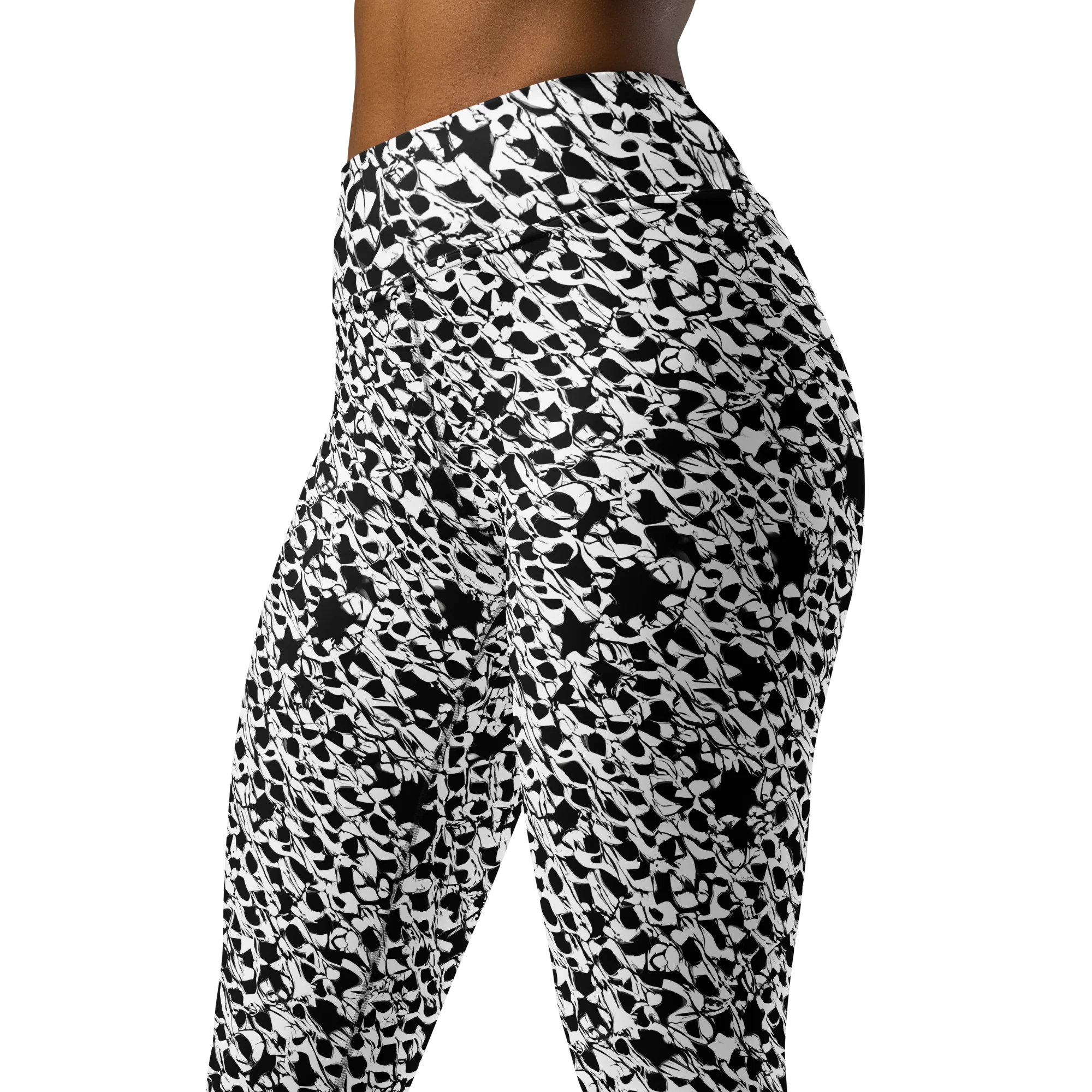 Ink Shatter on Yoga Leggings — Left Front