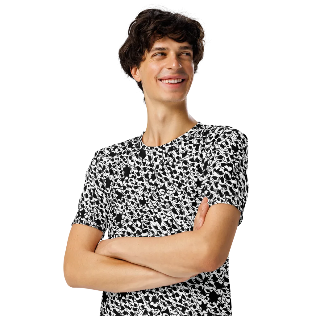 Ink Shatter on Men's Crew Neck T-Shirt — Left Front