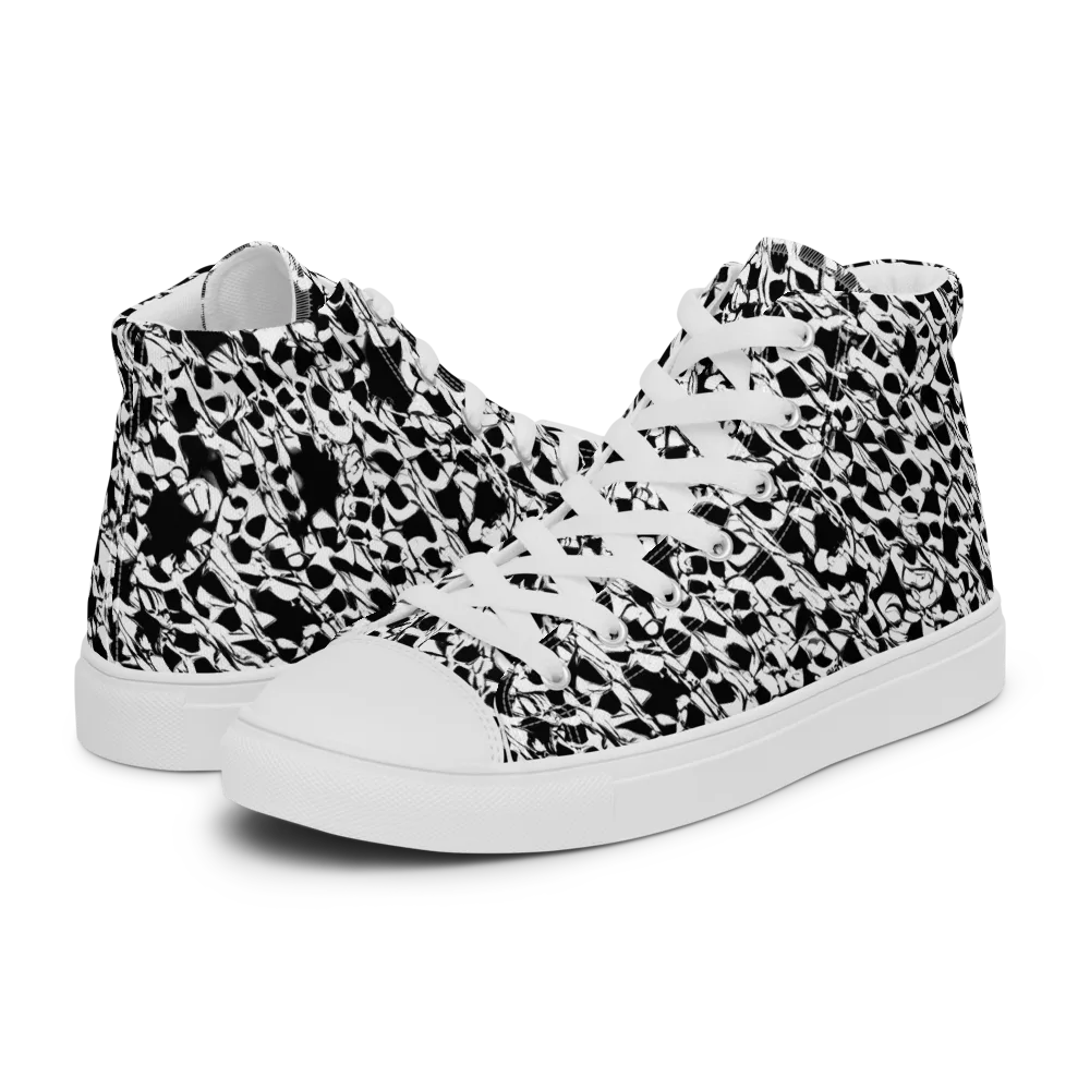 Ink Shatter on Men's High Top Canvas Shoes — Left