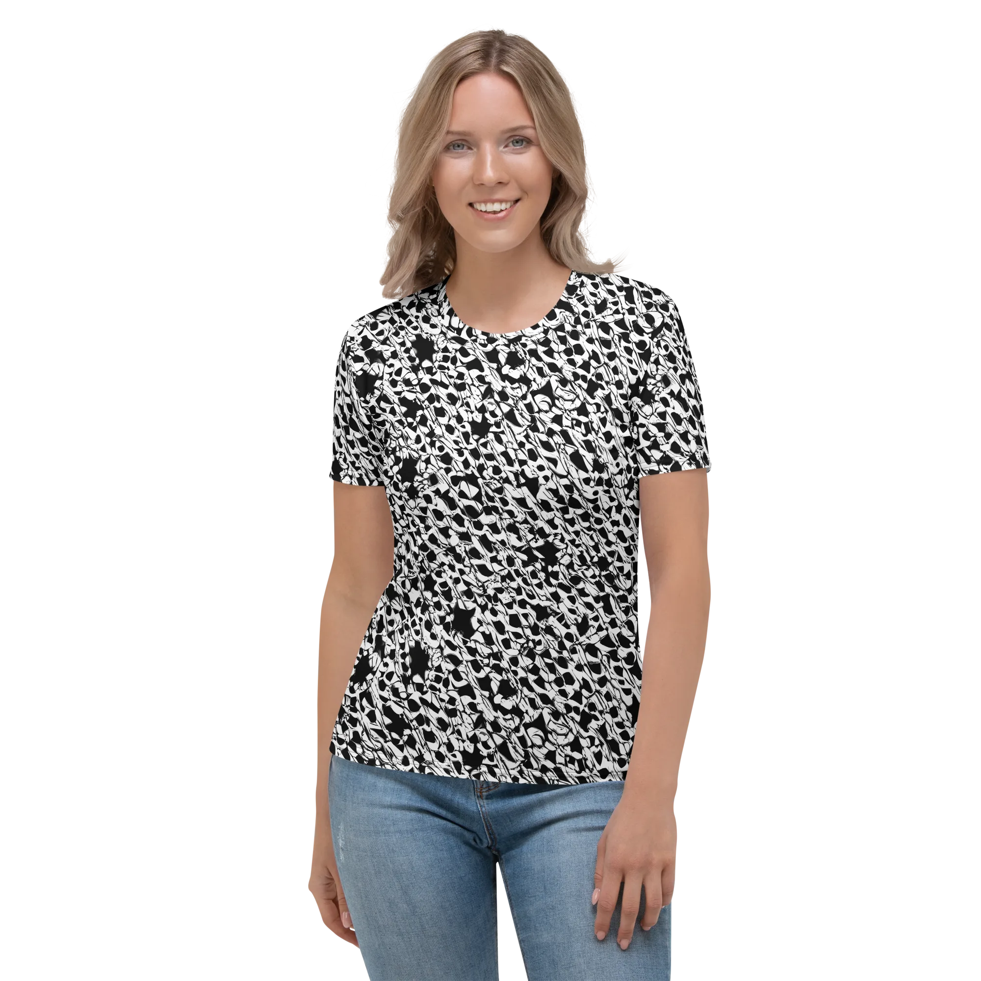 Ink Shatter on Women's Crew Neck T-Shirt — Front