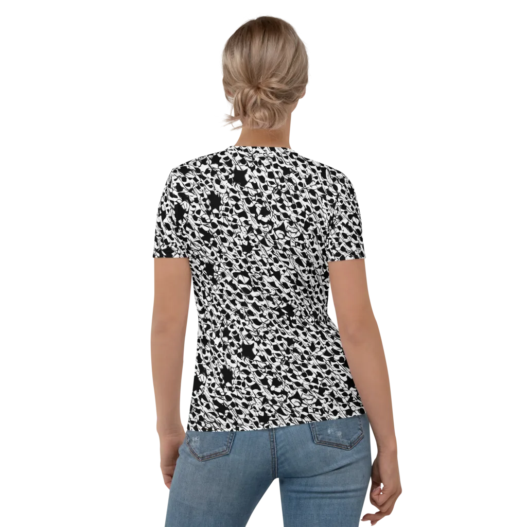 Ink Shatter on Women's Crew Neck T-Shirt — Back