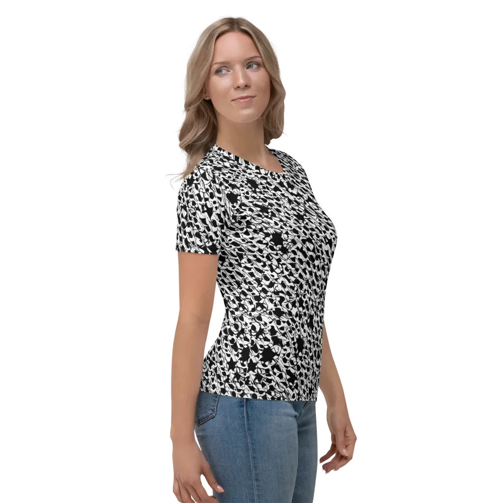 Ink Shatter on Women's Crew Neck T-Shirt — Right