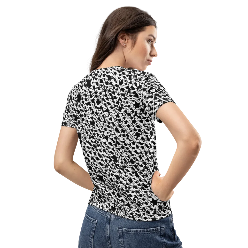 Ink Shatter on Women's Crew Neck T-Shirt — Back