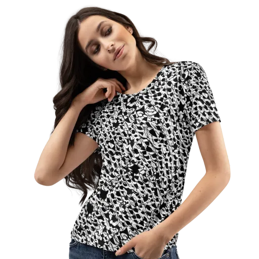 Ink Shatter on a Women's Crew Neck T-Shirt