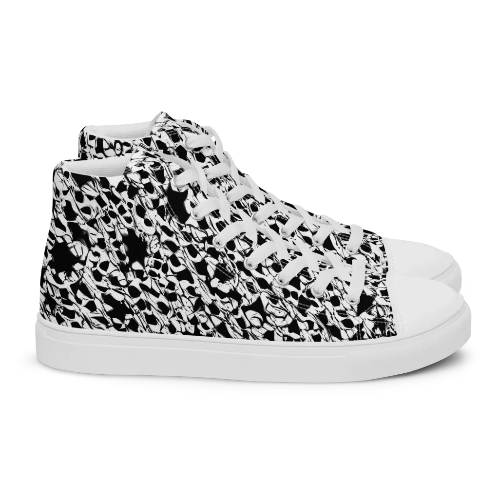 Ink Shatter on Women's High Top Canvas Shoes — Right