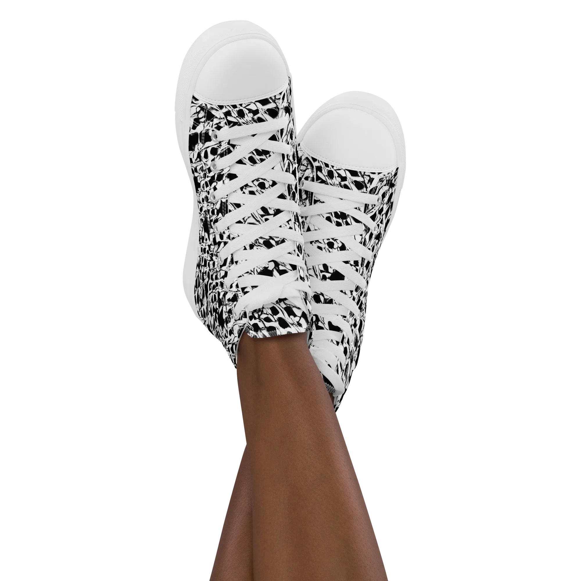 Ink Shatter on Women's High Top Canvas Shoes — Front