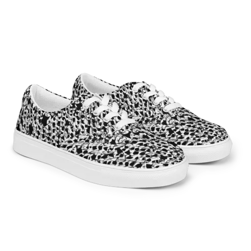 Ink Shatter on a Men's Lace-Up Canvas Shoes