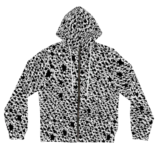 Ink Shatter on a Women's Full-Zip Hoodie
