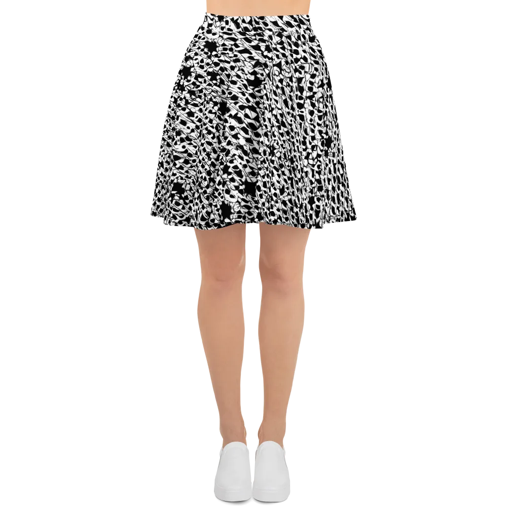 Ink Shatter on Skater Skirt — Front