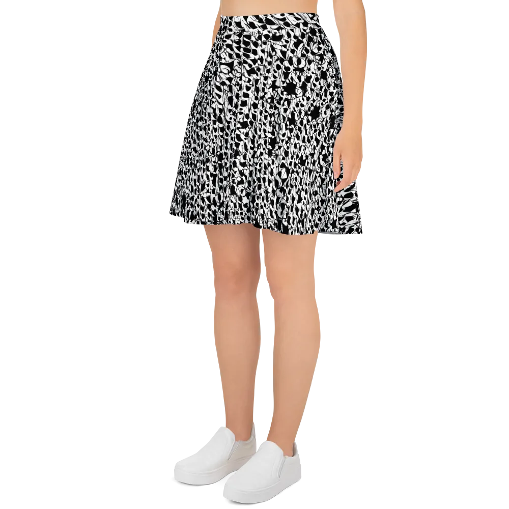 Ink Shatter on Skater Skirt — Left